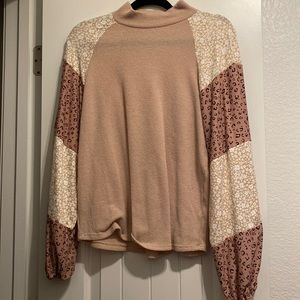 mock neck blouse, bought at a boutique, size M